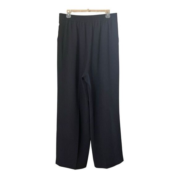 Aritzia Wilfred Womens Size L Navy Elastic Back Waist Tie Wide Leg Pants - Picture 3 of 4